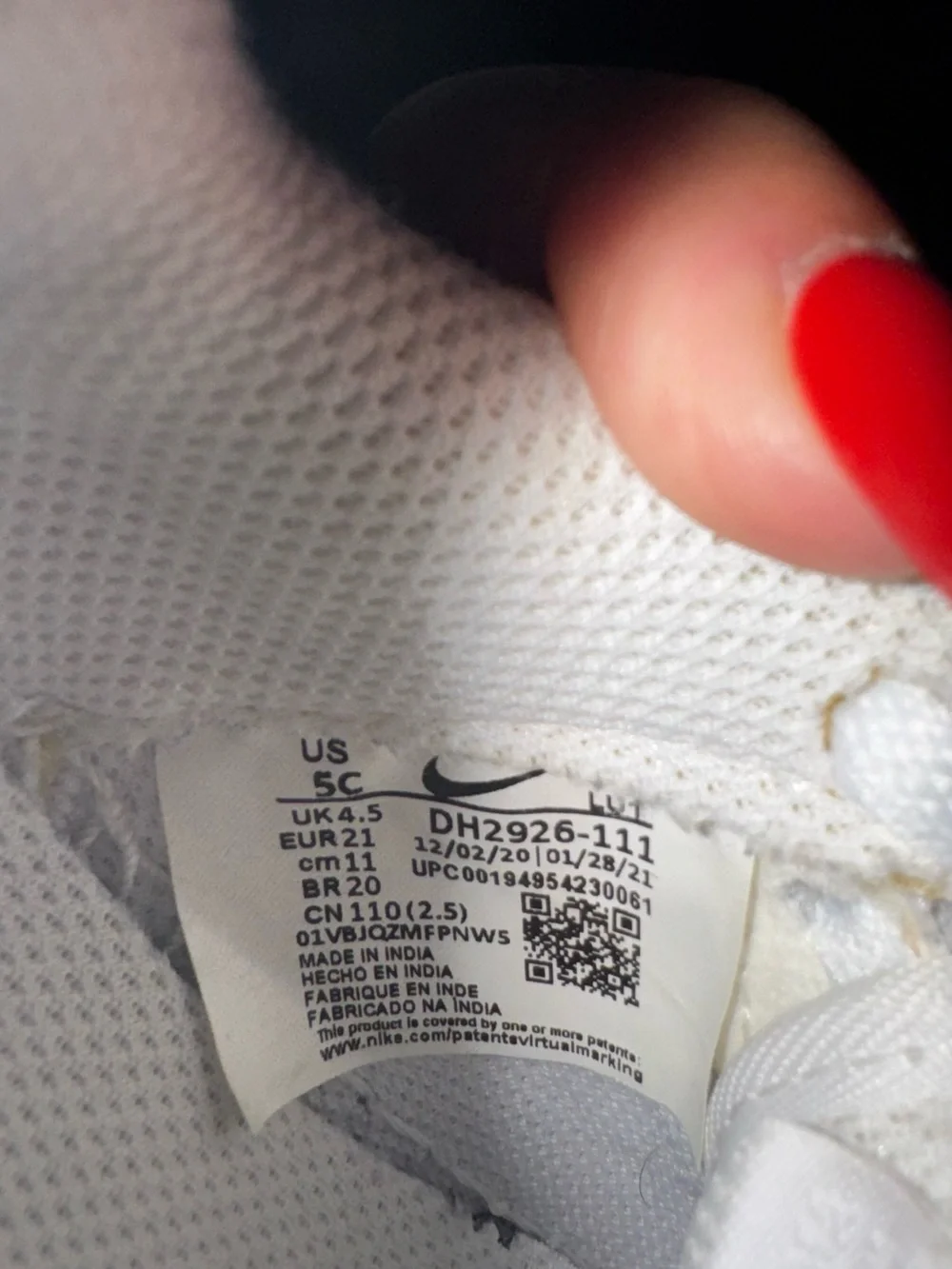Nike Kids White Low-Top Lace-Up Sneakers